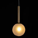 Pendente Eloa Madeira Ouro Fosco Globo Vidro Branco ZR136-WH Starlux ST2603