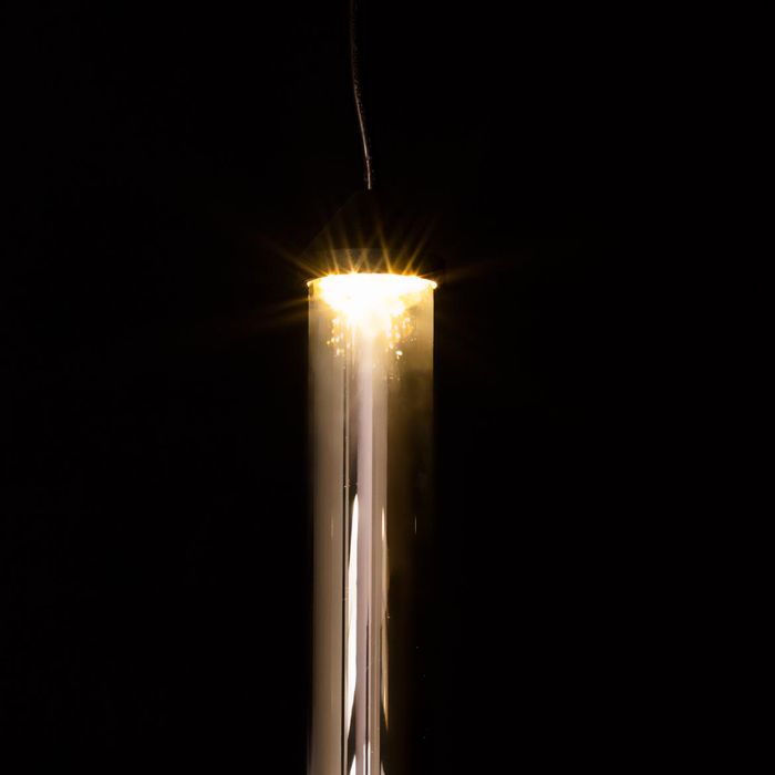 Pendente Anakin Preto Fosco e Smoky LED 3W Branco Quente ZR151 Starlux ST2641