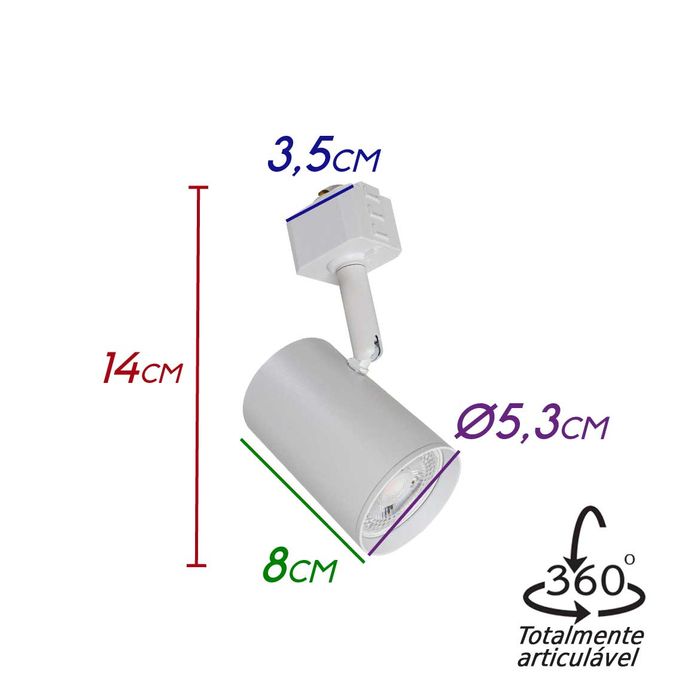 Spot Alumínio Branco Para Trilho Eletrificado Starlux ZTL016WH para MR16 ST2285