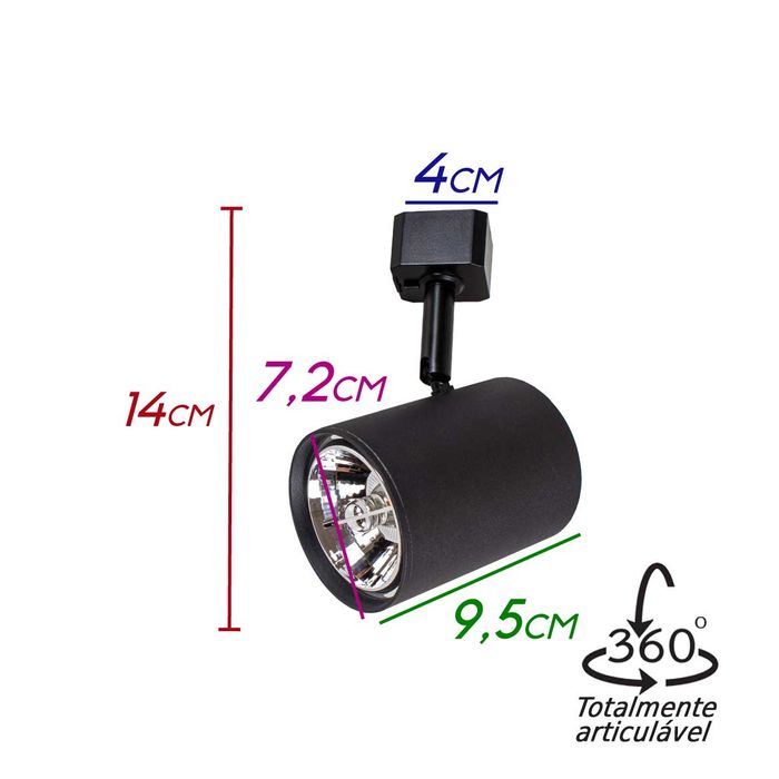Spot Titan em Alumínio para Trilho Eletrificado para AR70 Starlux ST2307