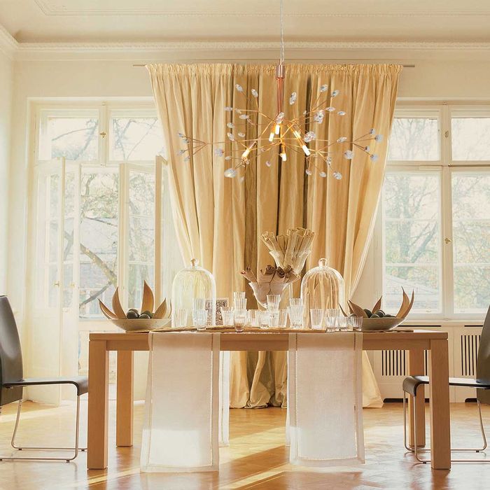 Lustre Pendente Em Cristal Ø88x59cm Heracleum Folhas LT637 St1471