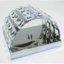 Arandela De Cristais Legítimo K9 Meia Lua Aço Inox AR-4567 ST4567