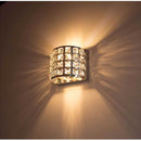 Arandela De Cristais Legítimo K9 Meia Lua Aço Inox AR-4567 ST4567