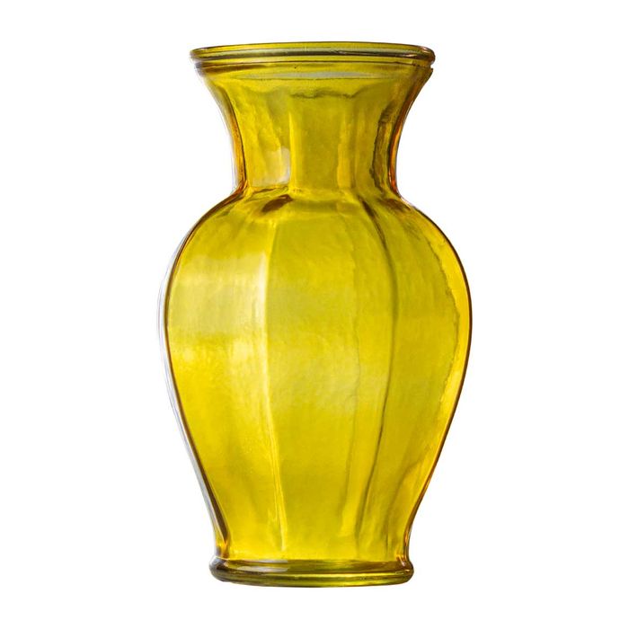 Vaso De Vidro Grandma Amarelo Clássico 22x13cm St1666