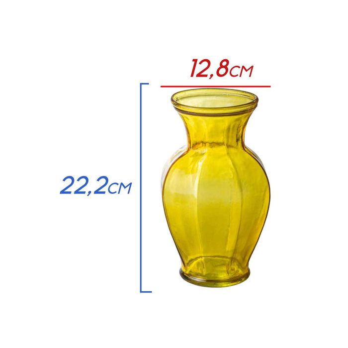 Vaso De Vidro Grandma Amarelo Clássico 22x13cm St1666