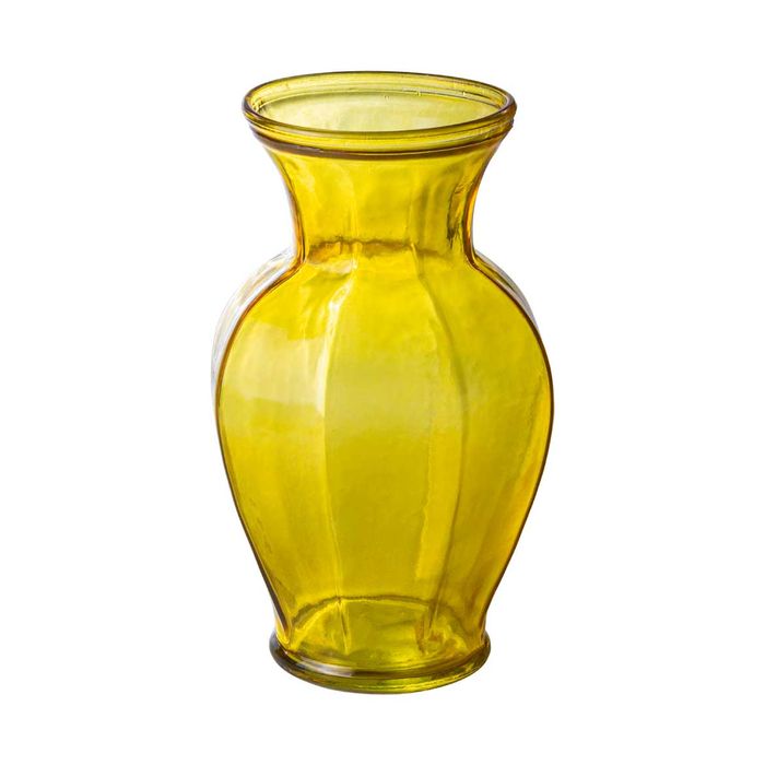 Vaso De Vidro Grandma Amarelo Clássico 22x13cm St1666