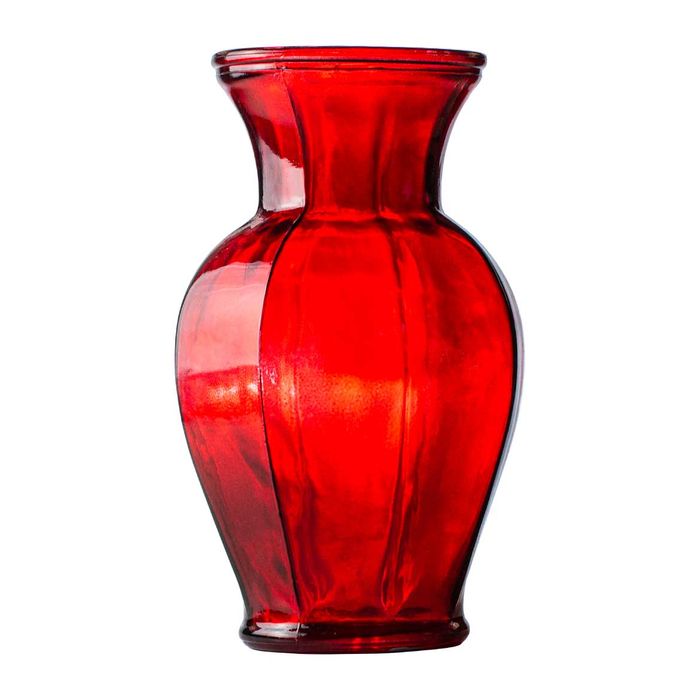 Vaso De Vidro Grandma Vermelho Clássico 22x13cm St1666