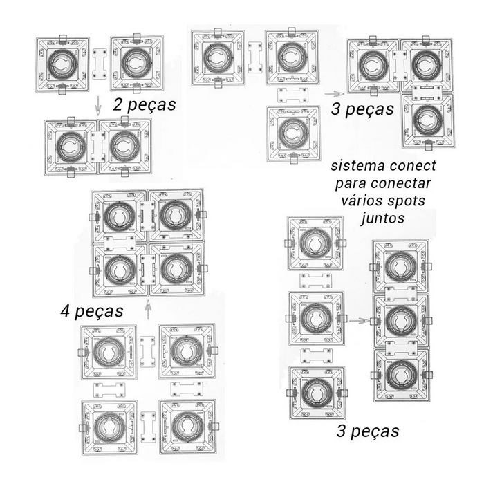 Spot Embutir Conecta ABS para MR11 Branco DL146MD Bella ST2365