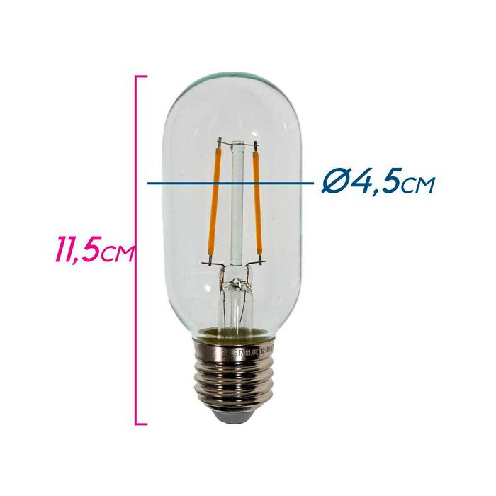 Lâmpada Filamento LED Thomas Edison 2W Ø45x80mm L001C2 ST1310