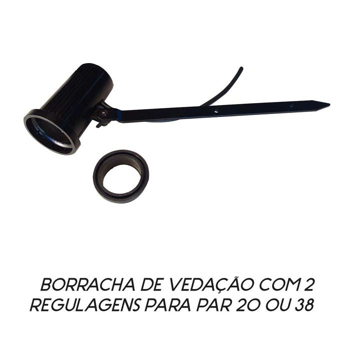 Espeto de Jardim Faro Alumínio c/ Regulagem p/ Par20 ou Par38 3050-PT-DM St382