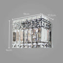 Arandela Retangular Cristal Legítimo K9 Aço Inox AR-4572 St4572